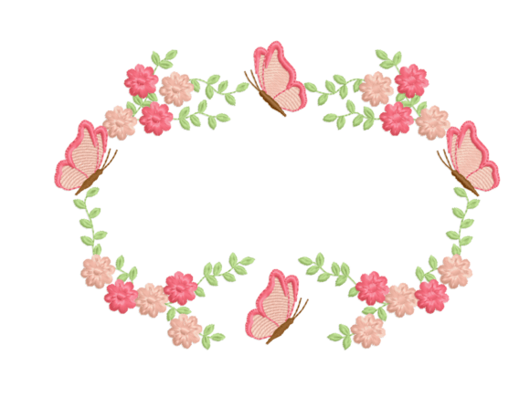 Butterfly and Floral Wreath