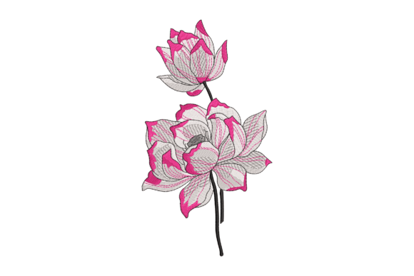 Delicate Lotus Blossom: Elegant Embroidery for Meaningful Gifts