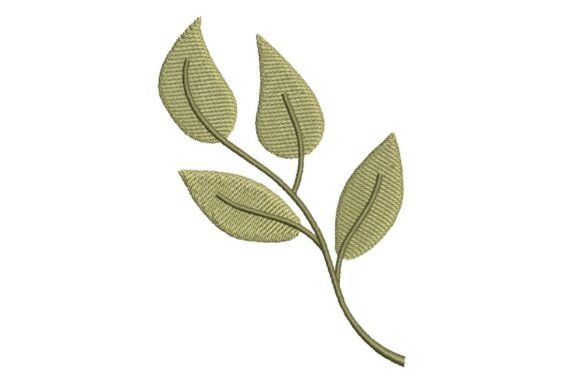 Elegant Branch with Leaves Embroidery Design