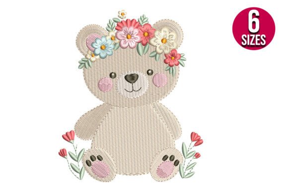 Floral Baby Teddy Bear