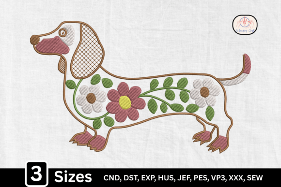 Floral Dachshund Cute Dog