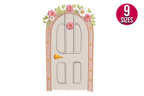 Floral Door: A Charming Embroidery Design for Small Business Branding