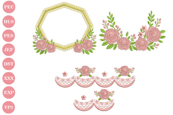 Floral Embroidery Design Set