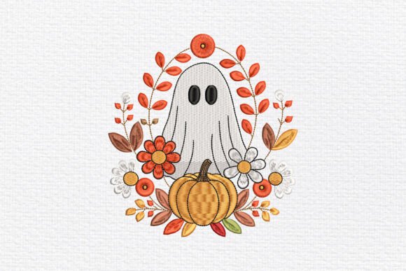 Floral Ghost Pumpkin