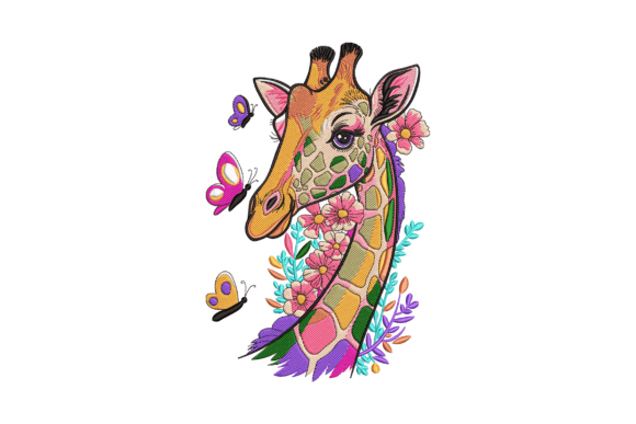 Floral Giraffe: A Craft Fair-Ready Embroidery Design