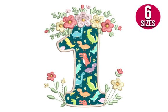 Floral Number One Applique