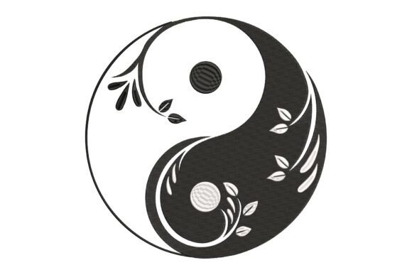 Floral Yin Yang: Elegant Seasonal Embroidery