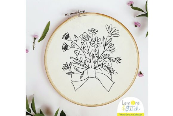 Flower Bouquet Ribbon Bow