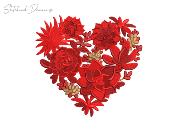 Heart of Flowers Embroidery Design
