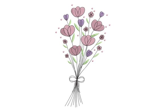 Heart-Petal Flower Bouquet with Bow