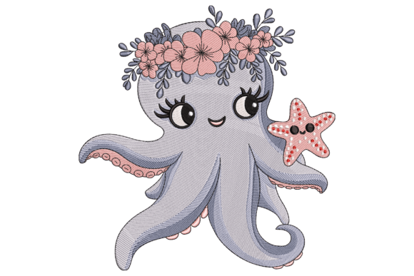 Octopus with Floral Crown