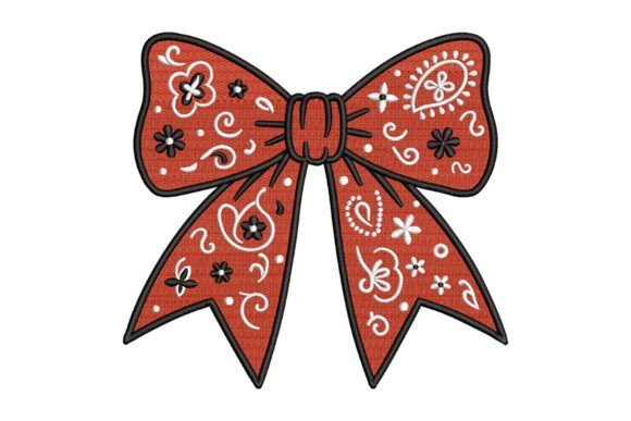 Paisley Bow Embroidery Design
