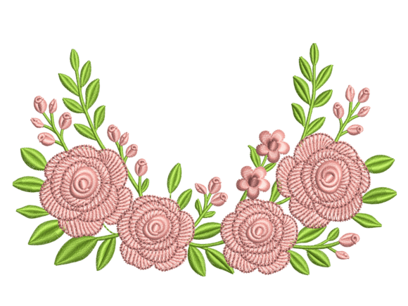 Rose Floral Embroidery Design, Machine