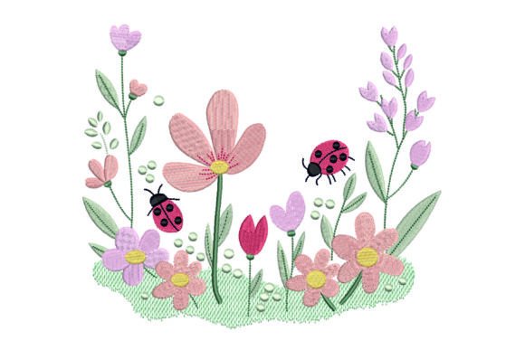 Summer Wildflowers Embroidery Design